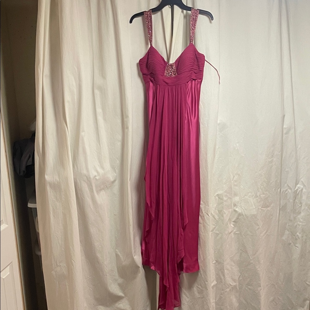 Adrianna Papell Fuchsia High Low Dress